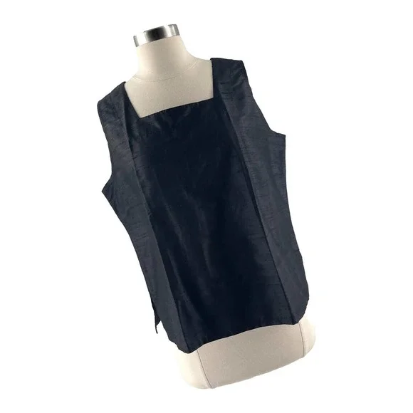 Emmelle Black Silk Shantung Sleeveless Blouse  Size Large NWOT - Picture 7 of 7